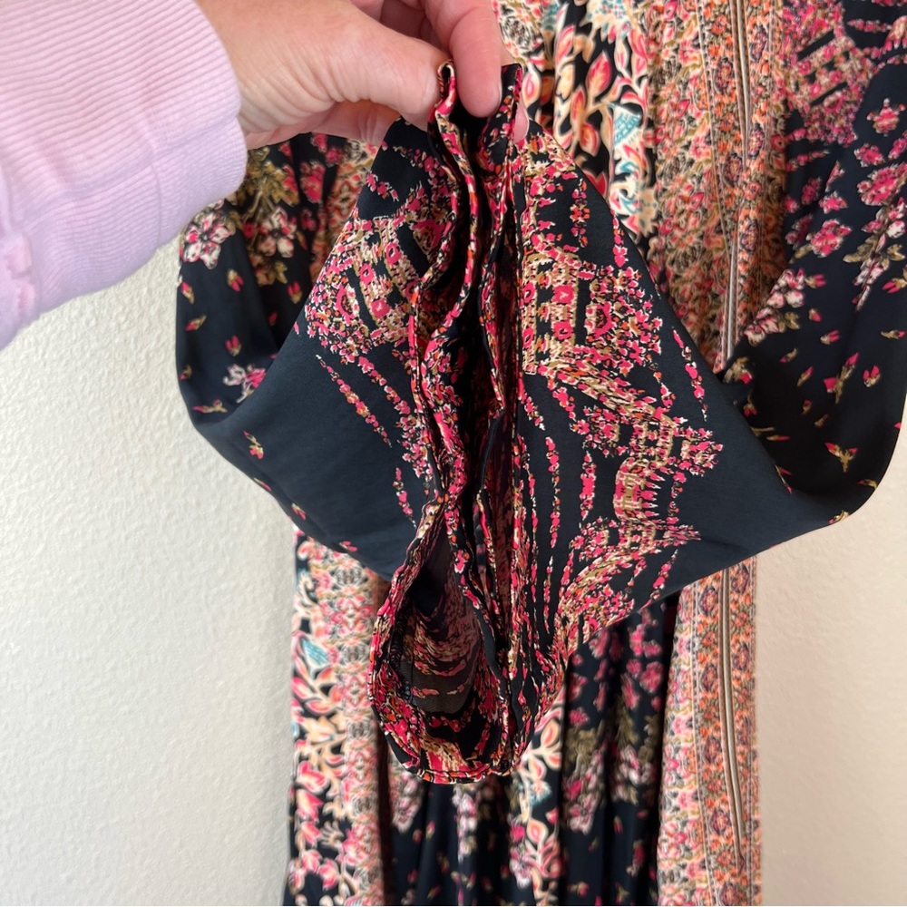 Free People Black Floral Patchwork Mini Dress - Picture 8 of 14